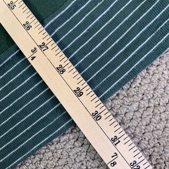 Heyson Womens Shirt Top Size Medium Dark Forest Green Striped Oversized Pullover - Picture 7 of 11